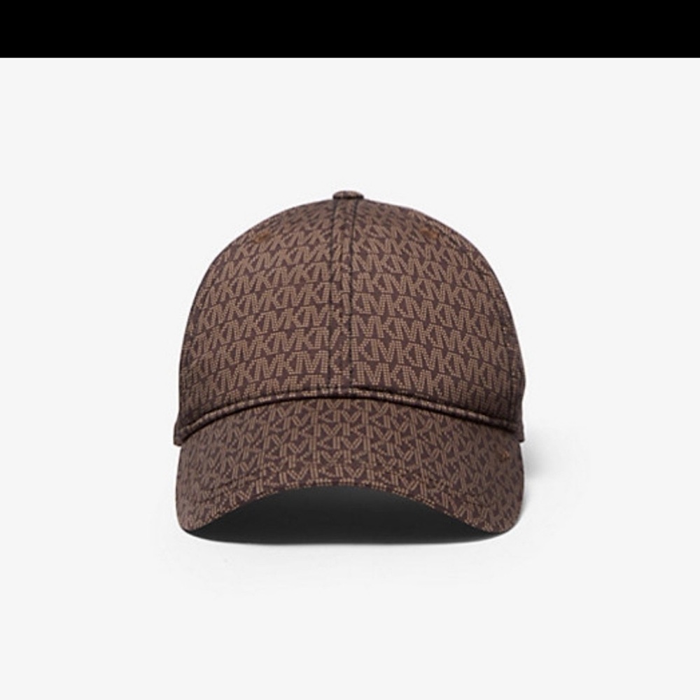 Michael Kors Signature Logo Brown Baseball Hat OS NWT